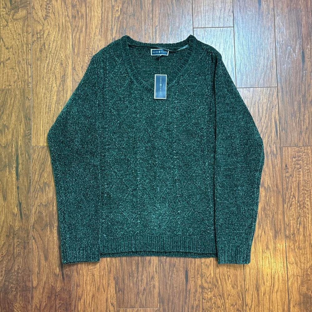 Karen scott green knit sweater